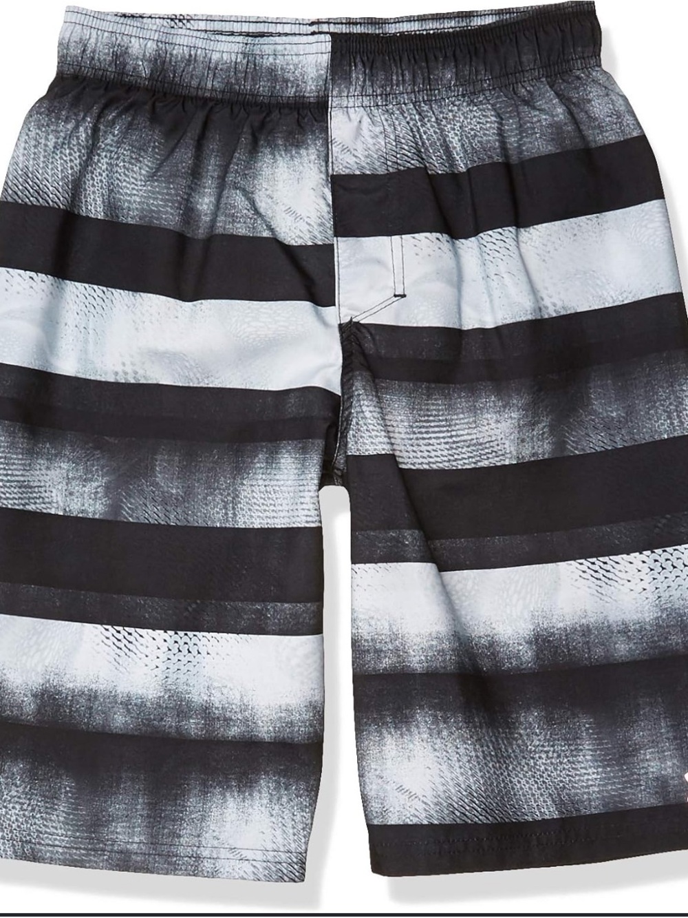 Under Armour Black and White Striped Hybrid bathing suit